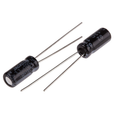 RS PRO 3.3μF Aluminium Electrolytic Capacitor 100V dc, Radial, Through Hole