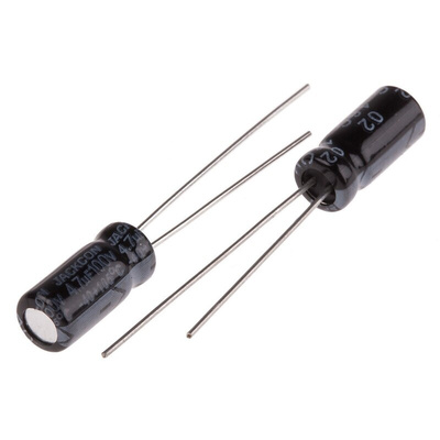 RS PRO 4.7μF Aluminium Electrolytic Capacitor 100V dc, Radial, Through Hole
