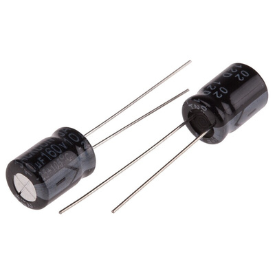 RS PRO 10μF Aluminium Electrolytic Capacitor 160V dc, Radial, Through Hole