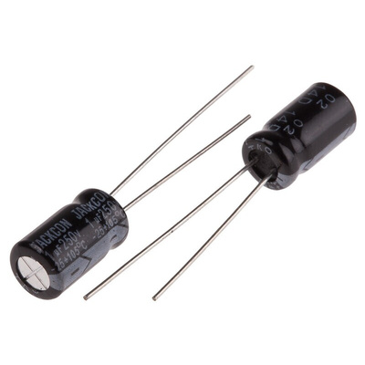 RS PRO 1μF Aluminium Electrolytic Capacitor 250V dc, Radial, Through Hole
