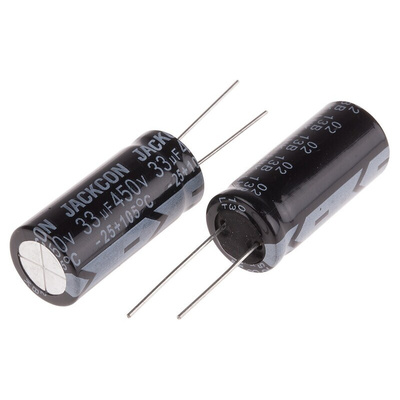 RS PRO 33μF Aluminium Electrolytic Capacitor 450V dc, Radial, Through Hole