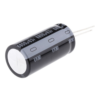 Nichicon 6800μF Aluminium Electrolytic Capacitor 63V dc, Radial, Through Hole - UVY1J682MRD