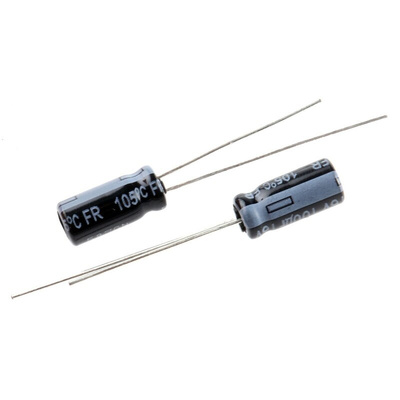 Panasonic 100μF Aluminium Electrolytic Capacitor 16V dc, Radial, Through Hole - EEUFR1C101