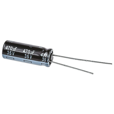 Panasonic 470μF Aluminium Electrolytic Capacitor 35V dc, Radial, Through Hole - EEUFR1V471L