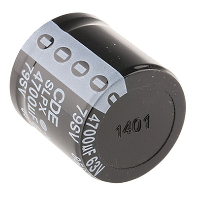 Cornell-Dubilier 4700μF Aluminium Electrolytic Capacitor 63V dc, Snap-In - SLPX472M063E3P3