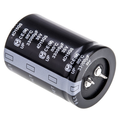 Panasonic 33000μF Electrolytic Capacitor 35V dc, Through Hole - ECEC1VP333EJ