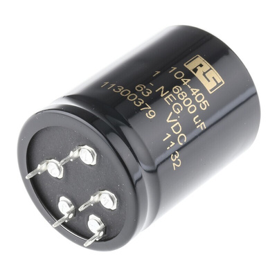 KEMET 6800μF Aluminium Electrolytic Capacitor 63V dc, PCB Mount - ALP20A682DD063
