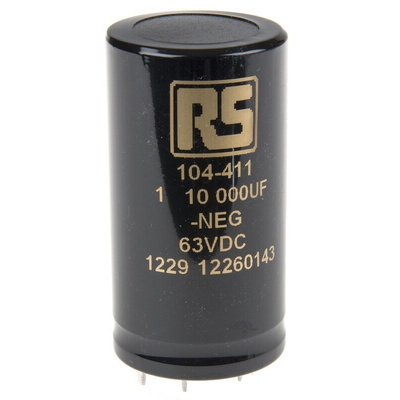 KEMET 10000μF Aluminium Electrolytic Capacitor 63V dc, PCB Mount - ALP20A103DE063