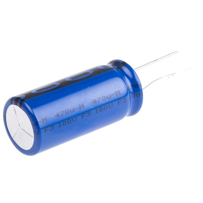 Vishay 470μF Aluminium Electrolytic Capacitor 100V dc, Radial, Through Hole - MAL213659471E3