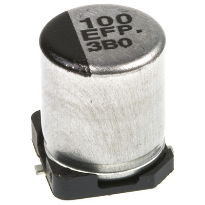 Panasonic 100μF Aluminium Electrolytic Capacitor 25V dc, Surface Mount - EEEFPE101XAP