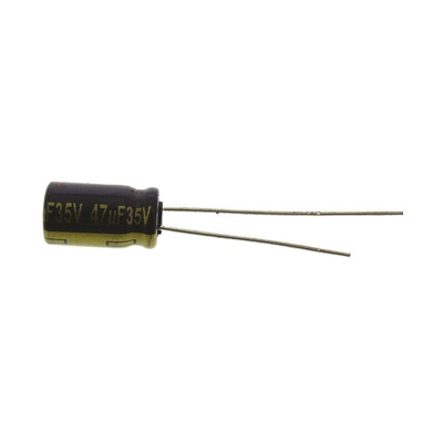 Panasonic 47μF Aluminium Electrolytic Capacitor 35V dc, Radial, Through Hole - EEUFC1V470