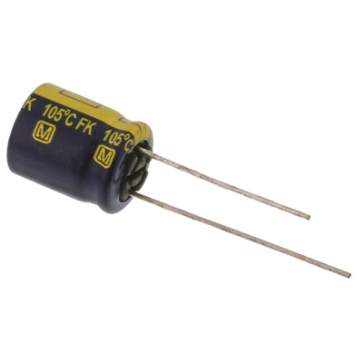 Panasonic 1000μF Aluminium Electrolytic Capacitor 6.3V dc, Radial, Through Hole - EEUFK0J102