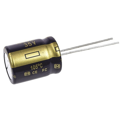 Panasonic 1000μF Aluminium Electrolytic Capacitor 35V dc, Radial, Through Hole - EEUFC1V102S