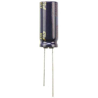 Panasonic 470μF Aluminium Electrolytic Capacitor 63V dc, Radial, Through Hole - EEUFC1J471L