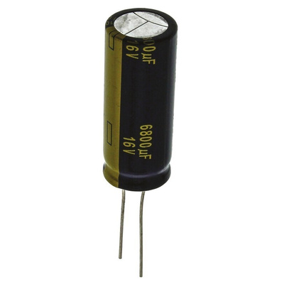 Panasonic 6800μF Aluminium Electrolytic Capacitor 16V dc, Radial, Through Hole - EEUFC1C682