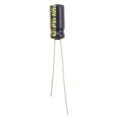 Panasonic 15μF Aluminium Electrolytic Capacitor 50V dc, Radial, Through Hole - EEUFC1H150