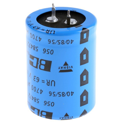 Vishay 4700μF Aluminium Electrolytic Capacitor 63V dc, Snap-In - MAL205658472E3