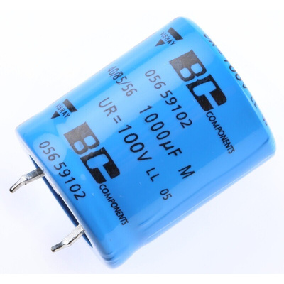 Vishay 1000μF Aluminium Electrolytic Capacitor 100V dc, Snap-In - MAL205659102E3