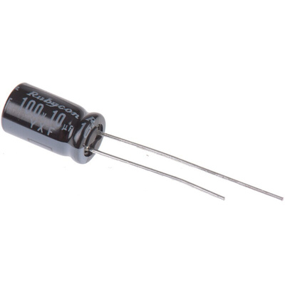 Rubycon 10μF Aluminium Electrolytic Capacitor 100V dc, Radial, Through Hole - 100YXF10M6.3X11