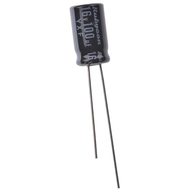 Rubycon 100μF Aluminium Electrolytic Capacitor 16V dc, Radial, Through Hole - 16YXF100M6.3X11