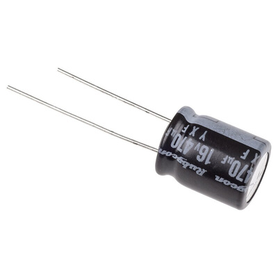 Rubycon 470μF Aluminium Electrolytic Capacitor 16V dc, Radial, Through Hole - 16YXF470M10X12.5
