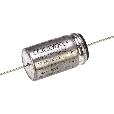 KEMET 100μF Electrolytic Capacitor 100V dc, Through Hole - PEG124PF310VQL1