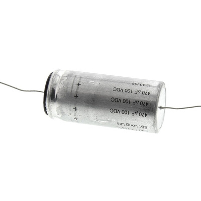 KEMET 470μF Aluminium Electrolytic Capacitor 100V dc, Axial, Through Hole - PEG124PL347VQL1