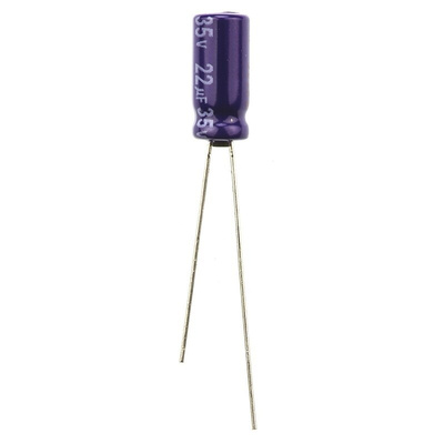 Panasonic 22μF Aluminium Electrolytic Capacitor 35V dc, Radial, Through Hole - ECA1VM220