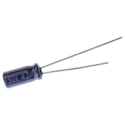 Panasonic 4.7μF Aluminium Electrolytic Capacitor 50V dc, Radial, Through Hole - ECA1HM4R7