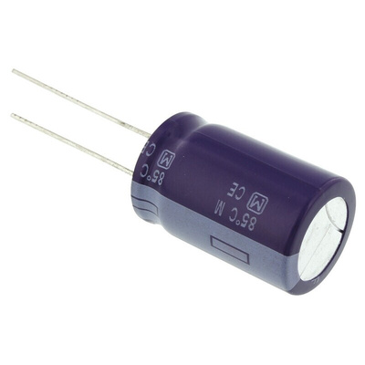 Panasonic 1000μF Aluminium Electrolytic Capacitor 63V dc, Radial, Through Hole - ECA1JM102