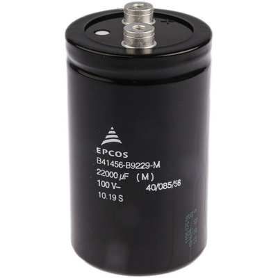 EPCOS 22000μF Aluminium Electrolytic Capacitor 100V dc, Screw Terminal - B41456B9229M000