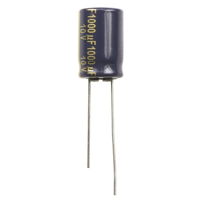 Panasonic 1000μF Aluminium Electrolytic Capacitor 10V dc, Radial, Through Hole - EEUFC1A102