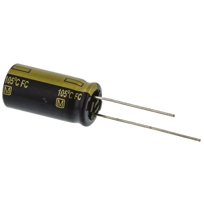 Panasonic 1200μF Aluminium Electrolytic Capacitor 10V dc, Radial, Through Hole - EEUFC1A122
