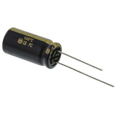 Panasonic 2200μF Aluminium Electrolytic Capacitor 16V dc, Radial, Through Hole - EEUFC1C222