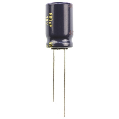 Panasonic 680μF Aluminium Electrolytic Capacitor 35V dc, Radial, Through Hole - EEUFC1V681