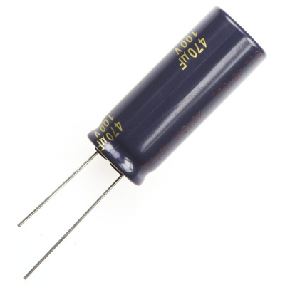 Panasonic 470μF Aluminium Electrolytic Capacitor 100V dc, Radial, Through Hole - EEUFC2A471