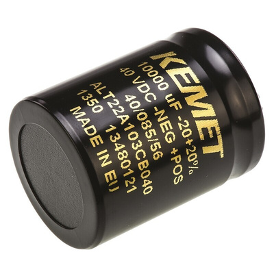 KEMET 10000μF Aluminium Electrolytic Capacitor 40V dc, Solder Lug - ALT22A103CB040