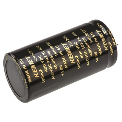 KEMET 1000μF Aluminium Electrolytic Capacitor 400V dc, Snap-In - ALC10C102EL400