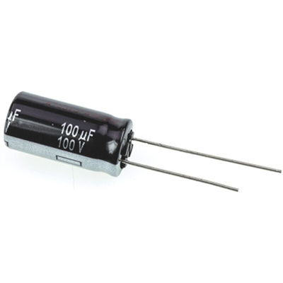Panasonic 100μF Aluminium Electrolytic Capacitor 100V dc, Radial, Through Hole - ECA2AHG101