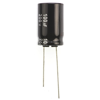 Panasonic 100μF Aluminium Electrolytic Capacitor 200V dc, Radial, Through Hole - ECA2DHG101