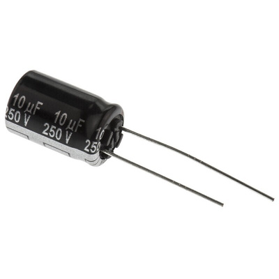 Panasonic 10μF Aluminium Electrolytic Capacitor 250V dc, Radial, Through Hole - ECA2EHG100
