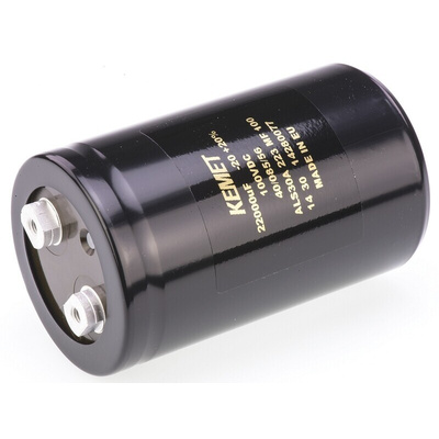 KEMET 22000μF Aluminium Electrolytic Capacitor 100V dc, Screw Terminal - ALS30A223MF100