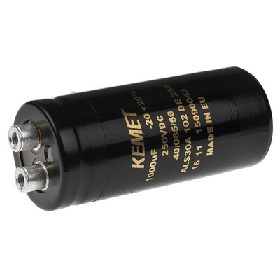 KEMET 1000μF Aluminium Electrolytic Capacitor 250V dc, Screw Terminal - ALS30A102DE250