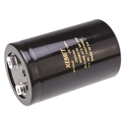 KEMET 4700μF Aluminium Electrolytic Capacitor 250V dc, Screw Terminal - ALS30A472MF250