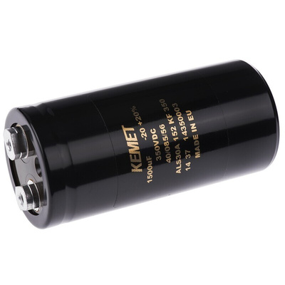 KEMET 1500μF Aluminium Electrolytic Capacitor 350V dc, Screw Terminal - ALS30A152KF350