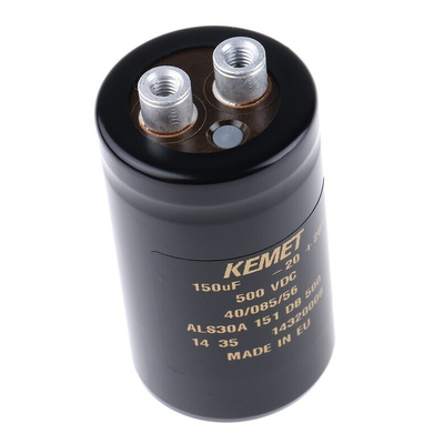 KEMET 150μF Aluminium Electrolytic Capacitor 500V dc, Screw Terminal - ALS30A151DB500