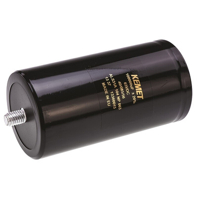 KEMET 0.1F Aluminium Electrolytic Capacitor 63V dc, Screw Terminal - ALS31A104NP063