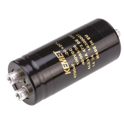 KEMET 4700μF Aluminium Electrolytic Capacitor 100V dc, Screw Terminal - ALS31A472DE100