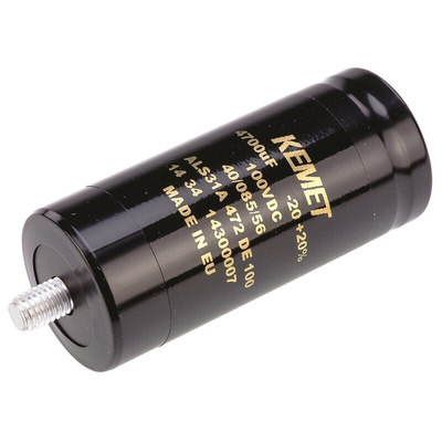 KEMET 4700μF Aluminium Electrolytic Capacitor 100V dc, Screw Terminal - ALS31A472DE100