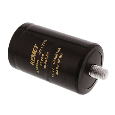 KEMET 2200μF Aluminium Electrolytic Capacitor 500V dc, Screw Terminal - ALS31A222NP500